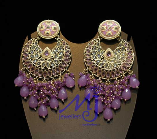 Purple Chandrabal Jhumka - Earrings